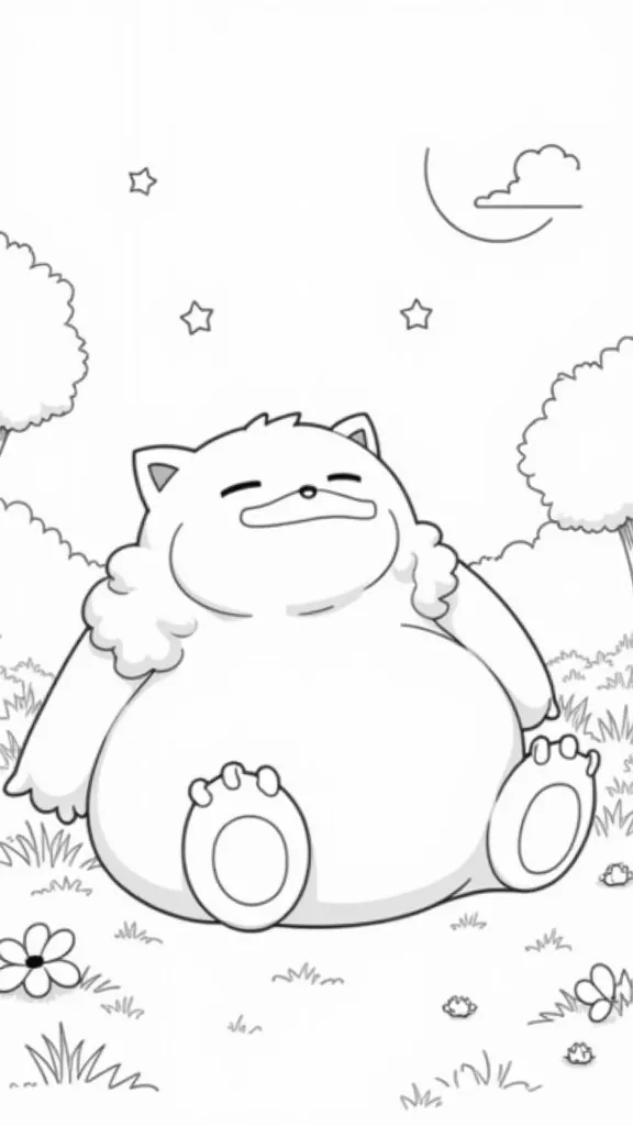 páginas para colorear de Pokémon Snorlax